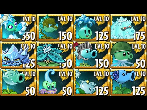 (Plants Vs Zombies 2) PvZ 2 All Ice Plants MAX LEVEL Power Up & Challenge! vs Gargantuar Zombie
