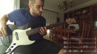 Moises - Prophets Of Rage - The Party&#39;s Over (Bass Cover) with TAB