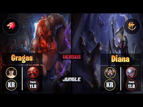 Haru GRAGAS (Jungle) [Predator] VS DIANA - Challenger KR Patch 11.8