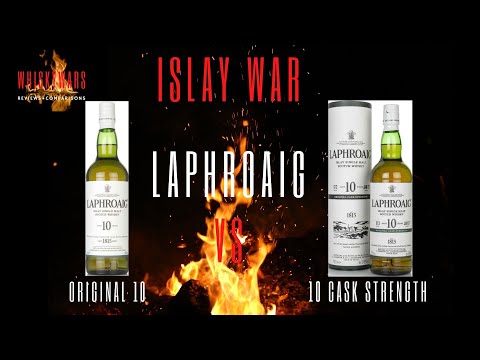 Laphroaig 10 VS Laphroaig 10 CASK STRENGTH!  |  Peated Islay War!  |  A WhiskyWars Review