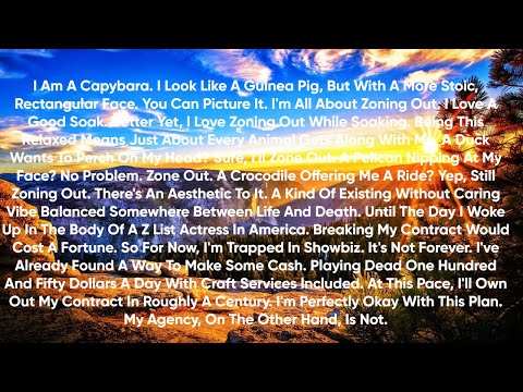 I am a capybara. I look like a guinea pig, but with a more stoic, rectangular face. You can picture