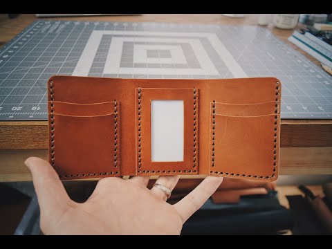 Making a HANDMADE Leather Trifold! - ASMR