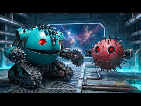 Pacman and Mecha Dog Navigate a High-Tech Robot Labyrinth Full of Traps
