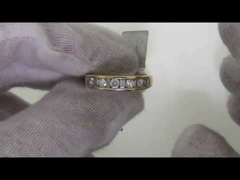 1.08 Carat Mens Round & Baguette Cut Diamond Ring 2907-B3