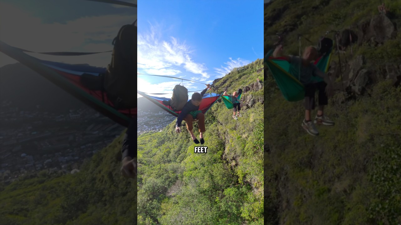 Extreme Hammock Camping over Honolulu - probably the craziest place i’ve slept