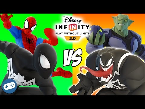 Team Spiderman VS Venom and Green Goblin Marvel Battlegrounds Versus Disney Infinity 3.0