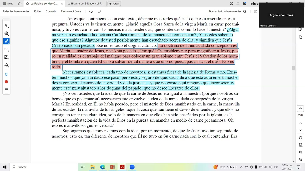 "Escuela Sabática. "EPOCA CLARA RESPECTO A LA NATURALEZA CAIDA QUE TOMÓ CRISTO.1852-1952.