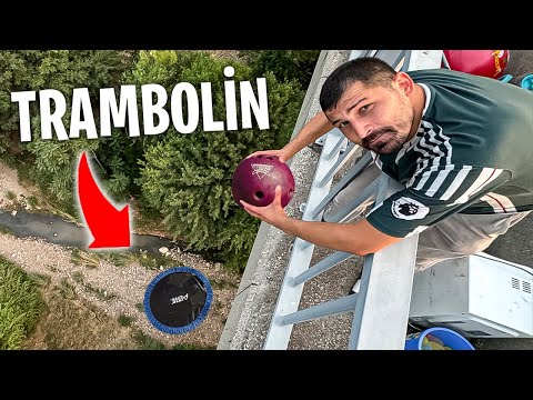 120 METREDEN TRAMBOLİNE DEV EŞYALAR ATTIK
