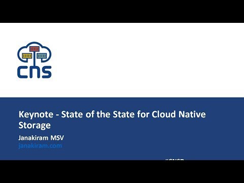 Keynote - State of the State for Cloud Native Storage - Janakiram MSV, janakiram.com