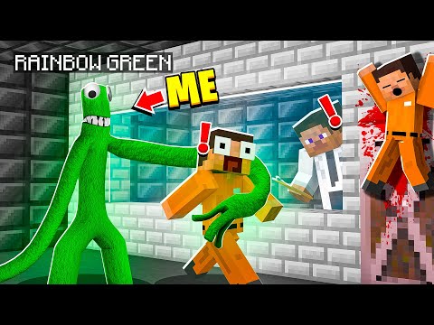 I Became GREEN RAINBOW FRIENDS in MINECRAFT! - Minecraft Trolling Video
