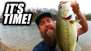 EARLY Spring Bass Fishing From The Bank With a SWIMBAIT