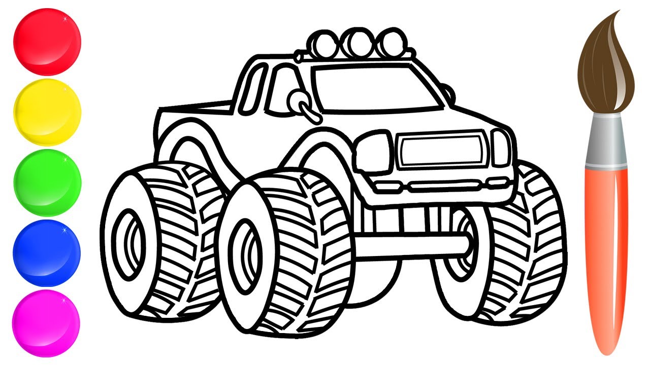Como desenhar um caminhão monstro (Monster Truck)