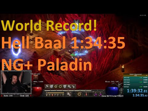 WR! NG+ Hell Pally Speedrun! 1:34:35 - Diablo 2 Resurrected