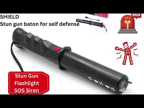 Stun gun self defense Rechargeable LED Torch + Baton + Siren Electric Shock Device
