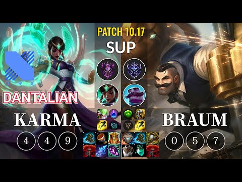 DRX Dantalian Karma vs Braum Sup - KR Patch 10.17