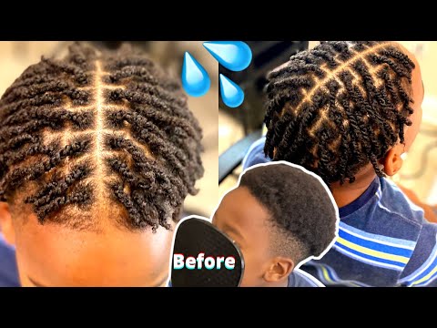 How to TWO strand-twist🧬(DOUBLE)on SHORT Men hair💦🔥Moist*No Rubber band*JUICY*
