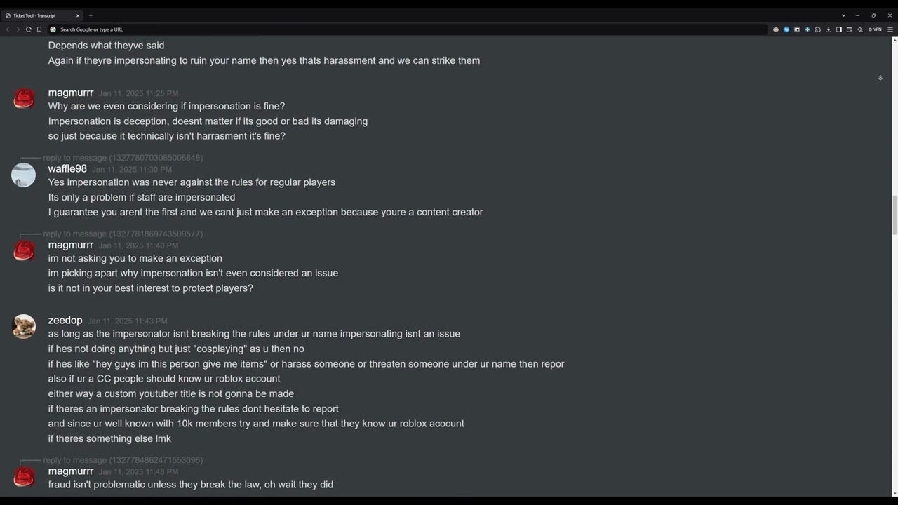 Pathetic AO Staff - Magmurrr Impersonation Support Ticket