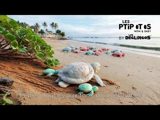 Vídeo relacionado con LES DÉGLINGOS 73503 Ptipotos Sauvenou La Tortuga mamá y bebé Peluche de Pana, Menta, 26,4 x 10 x 29,5