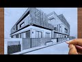 How To Draw A House In Two Point Perspective Step By Step