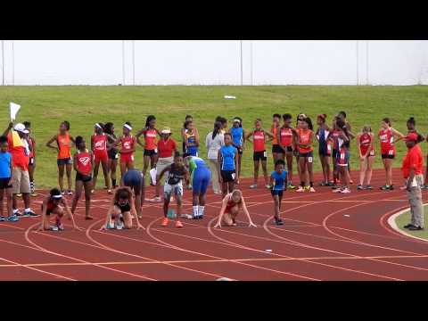 2015 USATF Gulf Association 11-12 Girls 100 Meter Dash Heat 4 Prelims 6/12/15