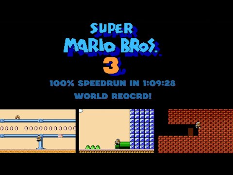 Super Mario Bros. 3 100% Speedrun in 1:09:28 (World Record)