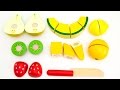 Toy cutting velcro wooden & plastic fruits food playset Fruta de madera para cortar & Surprise eggs
