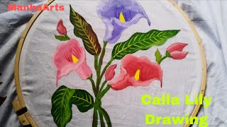 Calla Lily Drawing Easy / Simple Calla Lily Drawing Step by Step #video -17