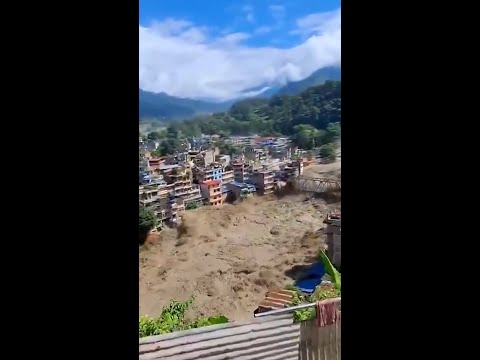Flood waters destroy bridge in Nepal