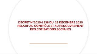Réunion d'actu mars 2026 - Recouvrement cotisations sociales