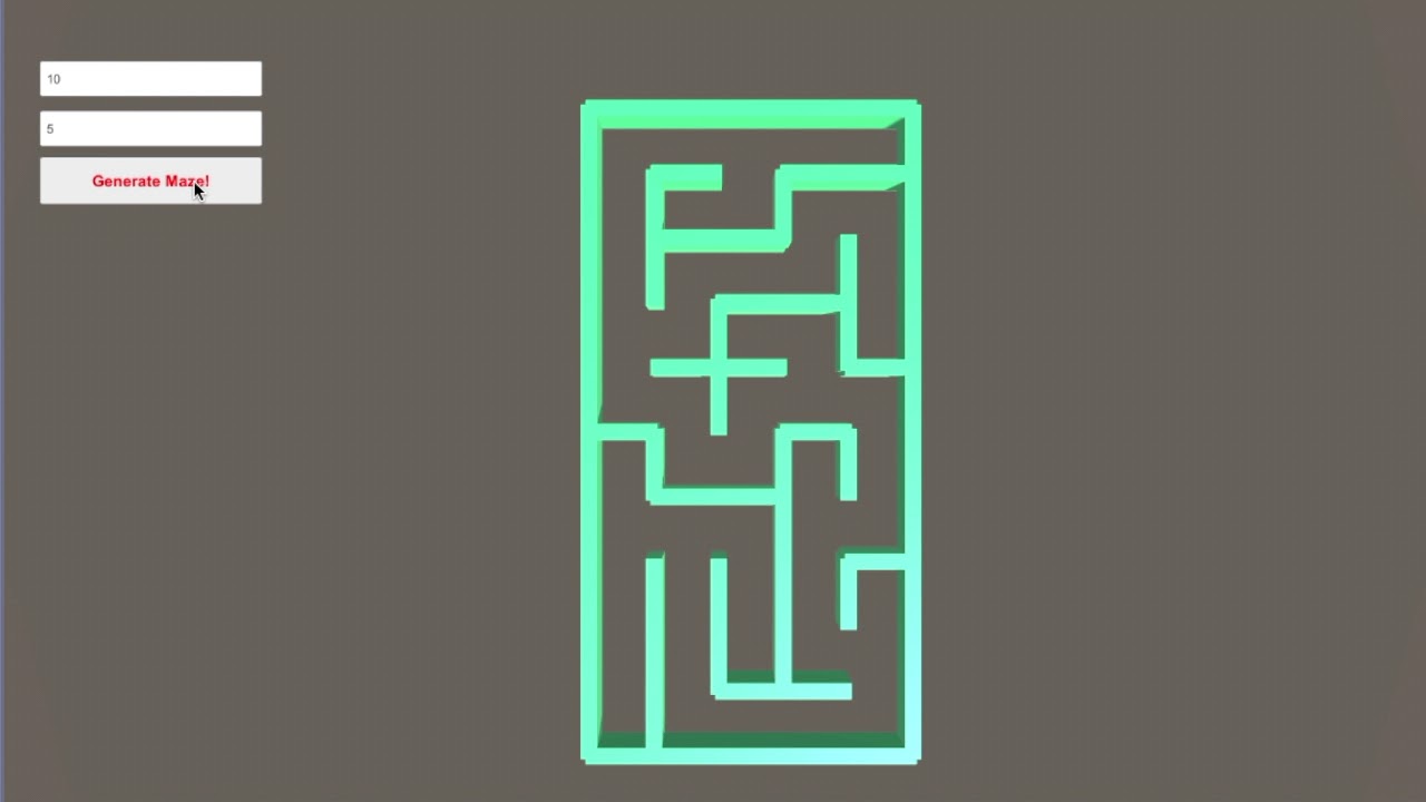 Maze generator using Recursive Algorithm in Unity 3D
