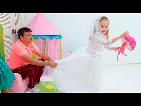 Nastya is like a bride, but dad is sad