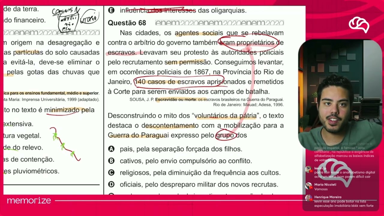 Resolução em Vídeo — Questão 68 ENEM 2020 PPL