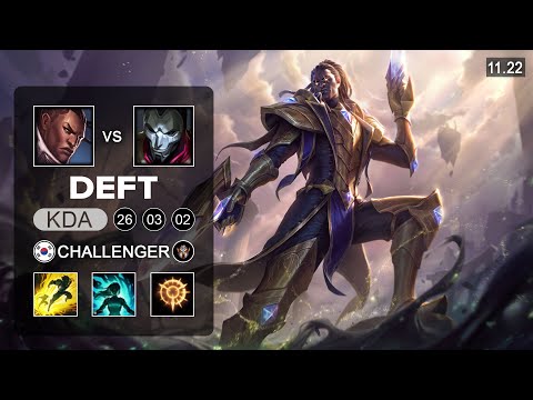 Deft Lucian ADC vs Jhin - KR Challenger - Season 11 Patch 11.22
