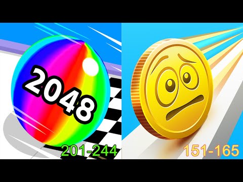 Ball Run 2048 VS Coin Rush Android iOS Gameplay (Level 201-244)