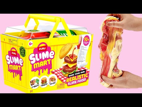 ASMR| UNBOXING ZURU SLIME MART| MAKE YOUR OWN REALISTIC SLIME FOOD