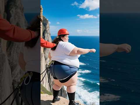 No Size Limits! Plus-Size American Woman's 1000ft Cliff Bungee Jump - Screams & Courag#ExtremeSports