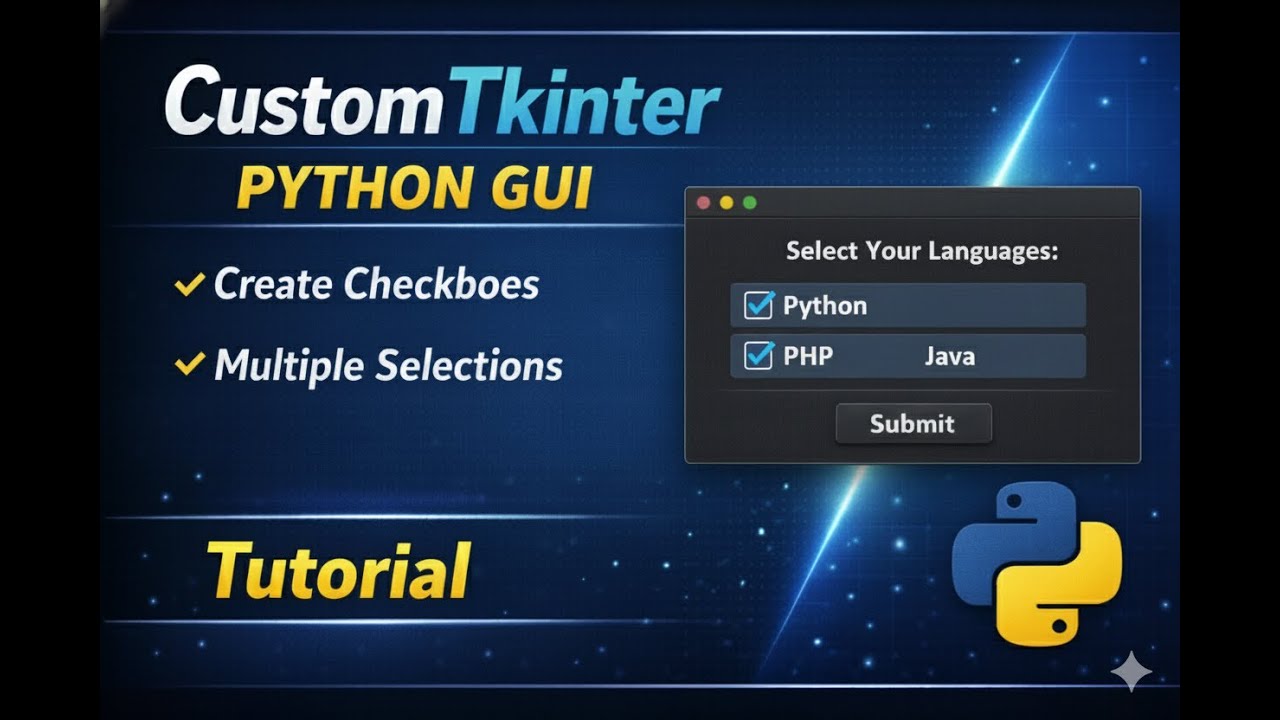 Create Checkbox widget  | CustomTkinter Tutorial Python for Beginners