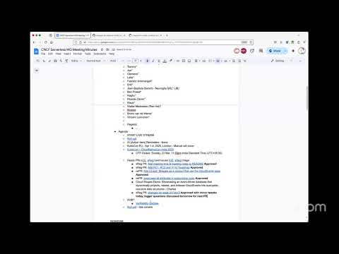 CNCF Serverless WG - 2025-02-13