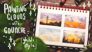 Painting Ghibli clouds with Arteza gouache 🎨 Arteza gouache review