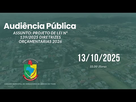 Audiência Pública - Discussão LDO 2026 - Projeto de Lei Legislativo nº 139/2025