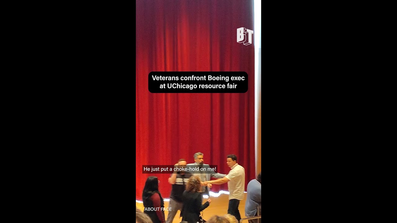 Veterans confront Boeing exec at UChicago resource fair