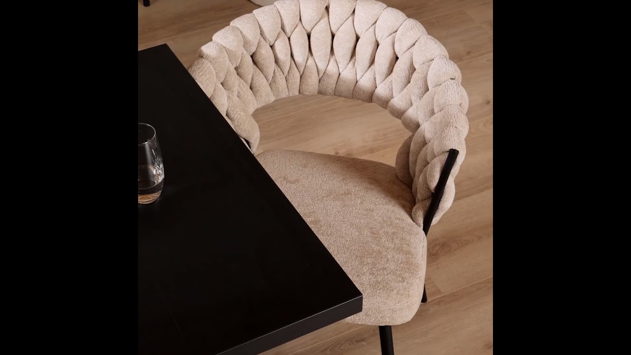 Chaise de salle à manger Braid chenille marron