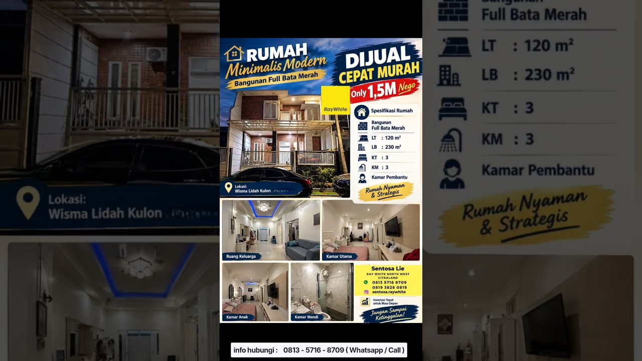 Dijual Rumah Wisma Lidah Kulon - Lakarsantri Surabaya Barat - Dekat The Greenlake Citraland, Wisata Bukit Mas, Prambanan Residence, Forest Mansion , Pakuwon Mall