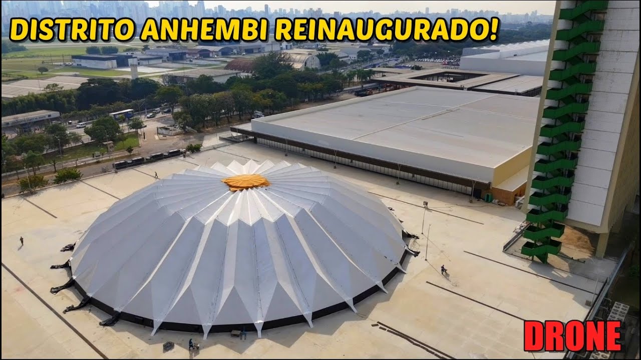 Vídeo pegando fogo! Drone mostra o Distrito Anhembi (já reinaugurado) e arredores - São Paulo