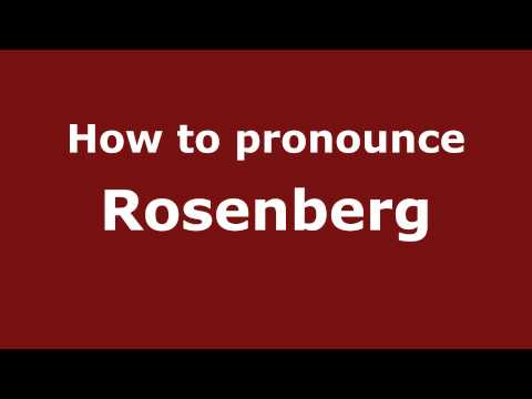 How to pronounce Rosenberg