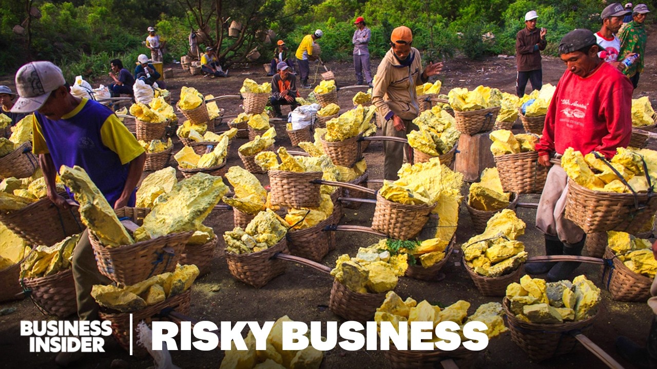 Why Miners Risk Their Lives To Get Sulfur From An Active Volcano | Risky Business