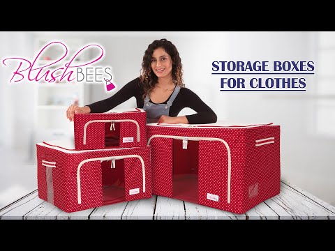 BlushBEES Living Box Cloth Storage Bags, Wardrobe Organizer 24