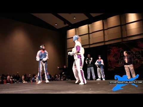Morgan Plowden vs Raelynn Perkins - Women's Team Sparring - Amerikick Internationals 2014