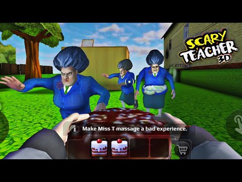 Scary Teacher 3D: Fat Miss T steal the candies from Nick and Tani • Hair Color gone wrong Gameplay