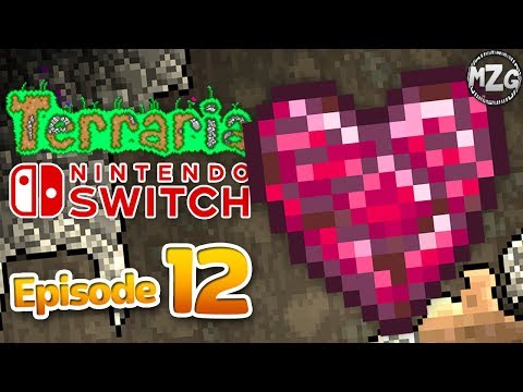 Terraria Nintendo Switch Gameplay Walkthrough - Part 12 - Max Health! Cave Exploration!